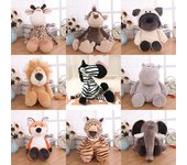 Juguete de peluche de bosque bonito de 25cm para niños, muñeco durmiendo Mate, jungla, León, tigre, elefante, perro, jirafa, mapache, mono, Kawaii tiger