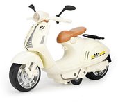 Modelo de motocicleta de oveja pequeña de aleación a escala 1/10, juguetes, coche fundido a presión, vehículos de juguete de metal, modelo con luz de sonido, coche de motocicleta de juguete para niños, regalos 1/10-Size:17*11*8.5cm blanco