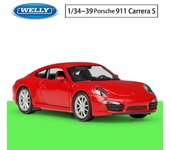 Welly Porsche 911 Carrera S Escala 1/36 Modelo De Coche De Aleación Funde Vehículos De Juguete De Metal Modelo De Coche Colección De Alta Simulación Regalos para Niños 1/36- 11.8x4.7x3.4cm rojo