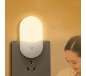 1 Uds. Mini interruptor de luz nocturna LED, luz LED enchufable, protección ocular, lámpara de luz nocturna para cabecera HMM color rosa