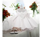 Vestido de princesa para niña pequeña, color blanco, con lazo de satén, para fiesta de noche, bautizo, primer cumpleaños, dama de honor, baile de graduación 6-9M blanco