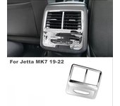 Para VW Jetta MK7 2019 2020 2021 2022 piezas de acero inoxidable reposabrazos trasero de coche AC embellecedor de ventilación de aire decoración de Panel negro de fibra de carbono