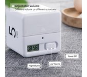 Temporizador de cubo portátil, temporizador de cocina Digital, alarma de cuenta atrás, 15-20-30-60 minutos, temporizador con tapa 15-20-30-60 blanco