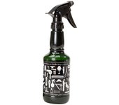 Botella rociadora para peluquería de 500 ml, herramientas para peluquería, rociador de agua, regadera con cabezal de aceite de whisky estilo retro marrón