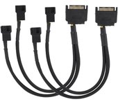 Cable adaptador de alimentación para ventilador de refrigeración SATA de 15 pines a 2 x 4 pines, convertidor bidireccional, cable de 22 AWG