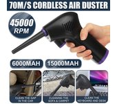 Plumero de aire eléctrico inalámbrico de alta presión, 45000 RPM, limpiador de ordenador, soplador, teclado, portátil, herramienta de limpieza profunda, recargable 6000Mah