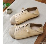 Mocasín Harajuku japonés, zapatillas de diseñador para mujer, mocasines con cordones, zapatillas planas para mujer y niña, zapatos sin cordones con punta ancha 35 marrón