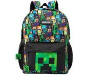 Mochila con estampado completo para niños/niños de Minecraft One Size verde/negro