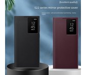 Funda protectora inteligente con ventana para Samsung S22 Series con función de suspensión sin tapa y funda para teléfono móvil Samsung S22Ultra (no chip)