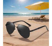 Nuevas gafas de sol para hombre con montura de metal y tinta azul, estilo retro con espejo y montura grande, accesorio de moda no polarizado para mujer. negro