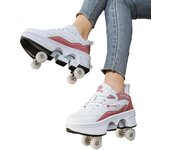 Zapatos Deformables para Patinaje Sobre Ruedas Zapatos Fugitivos de Cuatro Ruedas Encogibles de Cuatro Ruedas Zapatos Explosivos para Niños y Niñas Patines para Niños 35