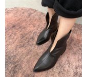 2024 Zapatos de mujer de alta calidad, botas sin cordones para mujer, botas modernas y sólidas a la moda, botas sexis de punta puntiaguda para mujer, zapatos femeninos 38 negro