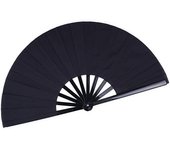 En stock ventilador de anillo negro ventilador de kung fu negro puro 1 pie 33 cm, hay 2 tipos de cubiertas de ventilador para negro