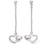 Les Trésors De Lily [L1268] - Boucles Argent 'Love' argenté (rhodié) - 35x10 mm plata