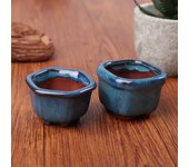Mini macetas para plantas, maceta con agujeros para jardín, estilo chino, maceta para bonsái, maceta de arena morada, maceta artesanal para decoración del hogar
