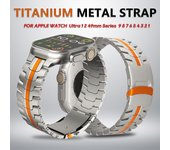 Correa de titanio para Apple Watch Band 45 mm Ultra 49 mm 41 mm 44 mm Correa de reloj Pulsera de acero inoxidable para Iwatch Series 9 8 7 6 5 4 42mm 44mm 45mm 49mm
