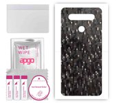 apgo Protective Skin Sticker for the back compatible with LG K51S, Wrap Film, Foil, Vinyl - Pattern Carbon Black Pixel