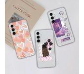 Para Samsung S22 S23 + Ultra S20 S21 FE S10 S6 S7 edge + Funda a la moda a prueba de golpes chica astronauta transparente suave silicona TPU para Galaxy Note5 parachoques Samsung M32 5G