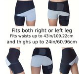 Cinturón de compresión ajustable para la ingle, cadera y muslos, ideal para proteger los músculos isquiotibiales y las articulaciones, ideal para culturismo, para mujeres y hombres. negro