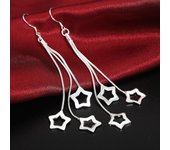 Venta de alta calidad S925 Pendientes de plata esterlina Joyería de moda Elegante mujer borla Pendientes de estrellas colgantes Regalos de Navidad plata