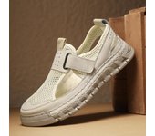 Sandalias de verano para hombre, hechas a mano, de malla, para playa, zapatos casuales transpirables. 39 negro