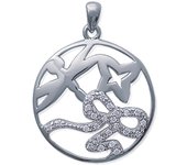 Les Trésors De Lily [J5999] - Pendentif argent 'Papillon et Libellule' blanc argenté (rhodié) - 22 mm