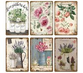 Decoración Retro, cartel de Metal de lavanda, cartel de estaño, carteles de girasol Vintage, cartel de estaño de flores, decoración de pared de margaritas para regalo de jardín y hogar 20x30cm