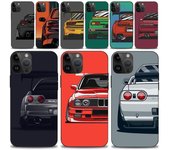 Funda blanda para iPhone 15, 14, 13, 12, 11 Pro Max, Mini X, 7, 8 con diseño de cómic de coches deportivos JDM de Japón iPhone15pro