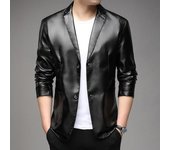 Abrigos de cuero para hombre, chaqueta de PU de imitación de moda informal, abrigos negros para motocicleta, ropa para hombre, de calidad superior, novedad Otoño Invierno L