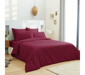 Housse de couette Rouge 260 x 240 cm / 100% Coton / 57 Fils/cm² pour lit 2 places  King Size