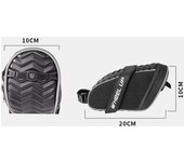 Bolsa para sillín de bicicleta, bolsa impermeable para bicicleta, paquete debajo del asiento con tira reflectante para bicicleta de montaña negro