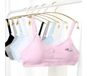 Ropa interior para niñas adolescentes, sujetador de algodón acolchado suave, para Yoga, deportes, correr, sujetador transpirable de 12 a 18 años One Size azul cielo