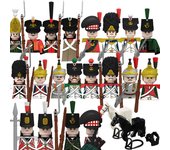 Bloques de construcción de soldados de las Guerras Napoleónicas Militares de la Segunda Guerra Mundial, figuras del ejército ruso británico, armas de infantería de la Guardia, ladrillos MOC, juguete para niños