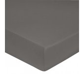 Drap housse 100%  Satin de coton Peigné  / 80 fils /cm² - Gris - 160 x 200 cm