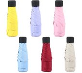 Paraguas plegable ligero de bolsillo para mujer, portátil, para lluvia, viajes, 5 paraguas plegables, sombrilla resistente al viento