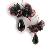 Les Trésors De Lily [J7030] - Boucles Créateur 'Scarlett' noir rouge negro