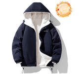 Abrigo acolchado de algodón de invierno de doble cara de moda para hombre, abrigo con capucha de color sólido para hombre S