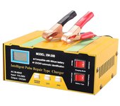 Cargador de batería de 12V/24V, cargador inteligente de reparación de pulso con pantalla Digital para celda de coche EU Plug