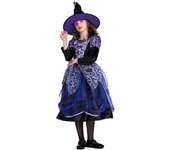 Disfraz de bruja para niña, disfraz de hechicera esqueleto de Halloween para niña, vestido de hada para niña, fiesta de cosplay divertida S