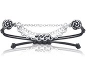 Les Trésors De Lily [I9114] - Bracelet Argent 'Flora' noir argenté - 55x6 mm plata