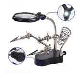 Clip auxiliar de reparación con lupa de luz, placa base de teléfono móvil, herramienta de reparación de equipos digitales, base de soldador eléctrico negro