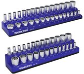 WORKPRO Llave de vaso magnética Llave de vaso magnética Juego de llaves de vaso magnéticas mm mm métricas 56 piezas almacenamiento vendido Organizador, Organizador, Soporte, 2, 6.35 (1/4