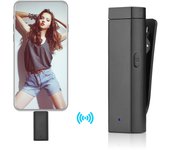 Sistema de micrófono con clip mini con transmisor y receptor Micrófono omnidireccional con reducción de ruido inteligente negro