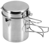 Hervidor de cocina de acero inoxidable de 1L, olla portátil para acampar al aire libre, para mochilero Long handle