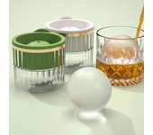 Molde para hockey sobre hielo, molde para minipelotas congeladas, molde para bloques de hielo esféricos, bandeja para hielo con tapa, herramienta de cocina para cócteles y whisky verde