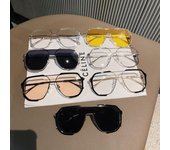 Nuevas gafas de sol de gran tamaño para mujeres y hombres, gafas de sol únicas de una sola pieza, gafas planas punk champagne/negro
