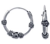 Les Trésors De Lily [J3874] - Créoles Argent 'Thai' argenté - 1. 4 cm 1 mm plata
