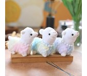 Lindo y lindo colgante de alpaca arcoíris de peluche, muñeco de trapo con llavero colgante y bolsa de oveja de dibujos animados 14 cm.