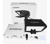 Andoer A12 Cámara portátil Teleprompter Prompter para cámaras DSLR/sin espejo Grabación de vídeo en vivo negro