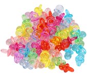 100 chupetes acrílicos para decoración de fiestas de cumpleaños, juguetes relajantes de colores para bautizo de bebé